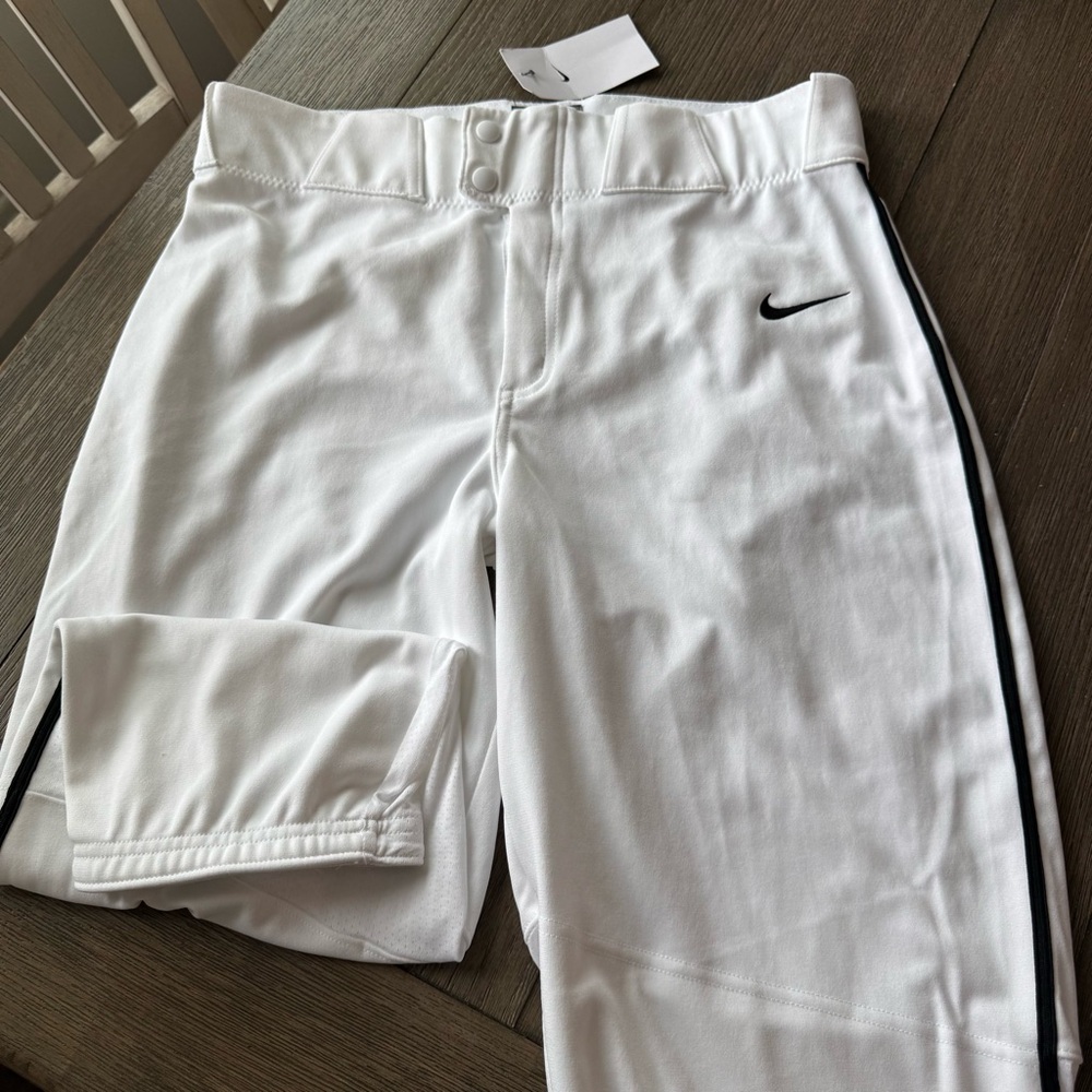 Nike White Baseball pants with black piping